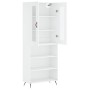 Aparador alto madera contrachapada blanco 69,5x34x180 cm