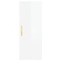 Aparador alto madera contrachapada blanco brillo 34,5x34x180 cm