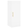 Aparador alto madera contrachapada blanco 34,5x34x180 cm