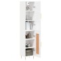 Aparador alto madera contrachapada blanco brillo 34,5x34x180 cm