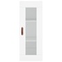 Aparador alto madera contrachapada blanco 34,5x34x180 cm