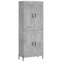 Aparador alto madera contrachapada gris hormigón 69,5x34x180 cm