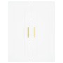 Aparador alto madera contrachapada blanco 69,5x34x180 cm