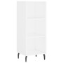 Aparador alto madera contrachapada blanco 34,5x34x180 cm