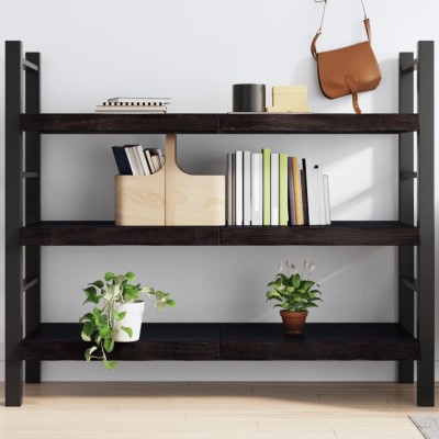 Estante pared madera roble tratada marrón oscuro 140x50x(2-6)cm