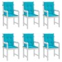 Cojines para silla con respaldo bajo 6 uds tela turquesa