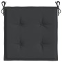 Cojines de silla de jardín 4 uds tela negro 40x40x3 cm