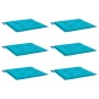 Cojines para silla de jardín 6 uds tela turquesa 50x50x3 cm