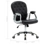 Silla de oficina giratoria de cuero sintético negro