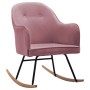 Silla mecedora de terciopelo rosa