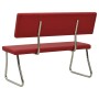 Banco de cuero sintético rojo tinto 110 cm