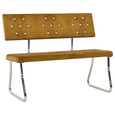 Banco de terciopelo marrón 110 cm