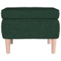 Taburete con patas de madera tapizado tela verde oscuro
