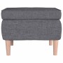 Taburete con patas de madera tapizado tejido gris claro