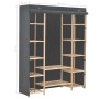 Armario de tela gris 135x40x170 cm
