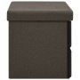 Banco de almacenaje plegable lino sintético marrón 76x38x38 cm