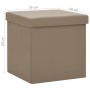 Taburete con almacenaje plegable capuchino PVC