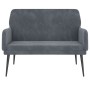 Banco de terciopelo gris oscuro 108x79x79 cm