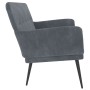 Banco de terciopelo gris oscuro 108x79x79 cm