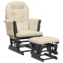 Sillón de lactancia con taburete tela blanco crema