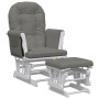 Sillón de lactancia con taburete tela gris oscuro