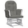 Sillón de lactancia con taburete tela gris oscuro