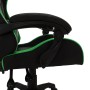 Silla gaming con luces LED RGB cuero sintético verde y negro