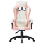 Silla gaming de cuero sintético rosa