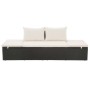 Cama de jardín 195x60 cm ratán sintético negro