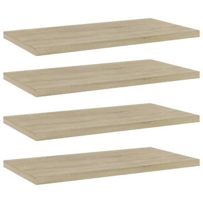 Estante estantería 4 uds contrachapada roble Sonoma 40x20x1,5cm