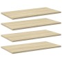 Estante estantería 4 uds contrachapada roble Sonoma 60x30x1,5cm