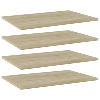 Estante estantería 4 uds contrachapada roble Sonoma 60x40x1,5cm