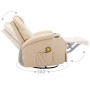 Sillón de masaje mecedora de cuero sintético crema