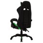 Silla gaming con luces LED RGB cuero sintético verde y negro