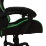 Silla gaming con luces LED RGB cuero sintético verde y negro