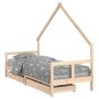 Estructura de cama para niños con cajones madera pino 80x200 cm