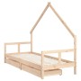 Estructura de cama para niños con cajones madera pino 80x200 cm