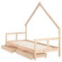 Estructura de cama para niños con cajones madera pino 80x200 cm