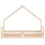 Estructura de cama para niños con cajones madera pino 80x200 cm