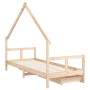 Estructura de cama para niños con cajones madera pino 80x200 cm