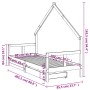 Estructura de cama para niños con cajones madera pino 80x200 cm