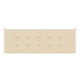 Cojín de banco de jardín tela Oxford beige 150x50x3 cm