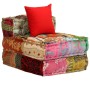 Puf modular de 3 plazas de tela patchwork