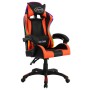 Silla gaming con luces LED RGB cuero sintético naranja y negro