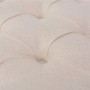 Banco de madera maciza y lino blanco crema 110x38x48 cm