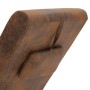 Diván de masaje con almohada de piel de ante artificial marrón