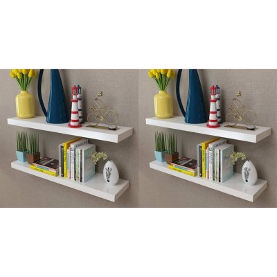 Estantes de pared 4 unidades blanco 80 cm