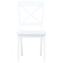 Conjunto de comedor 5 piezas madera maciza de caucho blanco