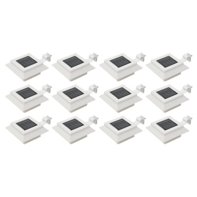 Lámparas solares cuadradas de exterior blancas 12 uds LED 12 cm