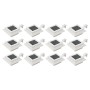Lámparas solares cuadradas de exterior blancas 12 uds LED 12 cm